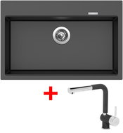 Sinks Maximo 780 Metalblack + Mix 3 P GR - Kitchen Sink and Tap Set