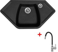 Sinks Naiky 980 Granblack + Flexia - Kitchen Sink and Tap Set