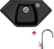 Sinks Naiky 980 Granblack + Vitalia - Kitchen Sink and Tap Set