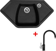 Sinks Naiky 980 Granblack + Vitalia GR - Kitchen Sink and Tap Set