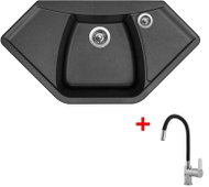 Sinks Naiky 980 Metalblack + Flexia - Kitchen Sink and Tap Set