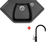 Sinks Naiky 980 Metalblack + Vitalia GR - Kitchen Sink and Tap Set