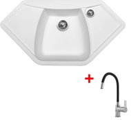 Sinks Naiky 980 Milk + Flexia - Kitchen Sink and Tap Set