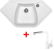 Sinks Naiky 980 Milk + Mix 3 P GR - Kitchen Sink and Tap Set