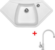 Sinks Naiky 980 Milk + Vitalia GR - Kitchen Sink and Tap Set