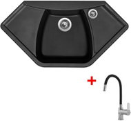 Sinks Naiky 980 Pureblack + Flexia - Kitchen Sink and Tap Set