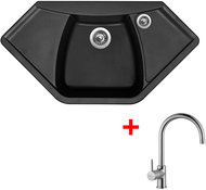 Sinks Naiky 980 Pureblack + Vitalia - Kitchen Sink and Tap Set