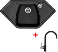 Sinks Naiky 980 Pureblack + Vitalia GR - Kitchen Sink and Tap Set