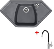 Sinks Naiky 980 Titanium + Flexia - Kitchen Sink and Tap Set
