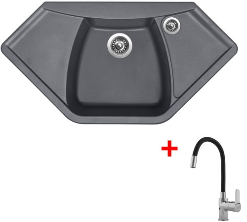 Sinks Naiky 980 Titanium + Flexia - Kitchen Sink and Tap Set - Main image