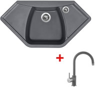 Sinks Naiky 980 Titanium + Vitalia GR - Kitchen Sink and Tap Set