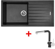 Sinks Perfecto 1000 Metalblack + Mix 3 P GR - Kitchen Sink and Tap Set