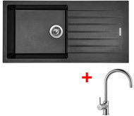 Sinks Perfecto 1000 Metalblack + Vitalia - Kitchen Sink and Tap Set