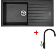 Sinks Perfecto 1000 Metalblack + Vitalia GR - Kitchen Sink and Tap Set
