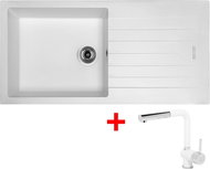 Sinks Perfecto 1000 Milk + Mix 3 P GR - Kitchen Sink and Tap Set