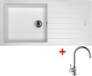 Sinks Perfecto 1000 Milk + Vitalia - Kitchen Sink and Tap Set