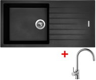 Sinks Perfecto 1000 Pureblack + Vitalia - Kitchen Sink and Tap Set