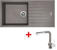 Sinks Perfecto 1000 Truffle + Mix 3 P GR - Kitchen Sink and Tap Set