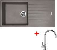 Sinks Perfecto 1000 Truffle + Vitalia - Kitchen Sink and Tap Set