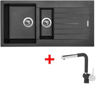 Sinks Perfecto 1000.1 Metalblack + Mix 3 P GR - Kitchen Sink and Tap Set