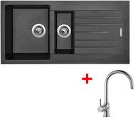 Sinks Perfecto 1000.1 Metalblack + Vitalia - Kitchen Sink and Tap Set