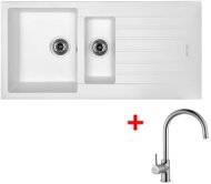 Sinks Perfecto 1000.1 Milk + Vitalia - Kitchen Sink and Tap Set