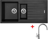 Sinks Perfecto 1000.1 Pureblack + Vitalia - Kitchen Sink and Tap Set