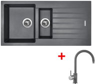 Sinks Perfecto 1000.1 Titanium + Vitalia GR - Kitchen Sink and Tap Set