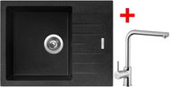 Sinks Perfecto 650 Granblack + Elka - Kitchen Sink and Tap Set