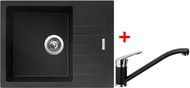 Sinks Perfecto 650 Metalblack + Pronto GR - Kitchen Sink and Tap Set