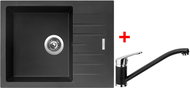 Sinks Perfecto 650 Pureblack + Pronto GR - Kitchen Sink and Tap Set