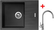 Sinks Perfecto 650 Pureblack + Vitalia - Set dřezu a baterie