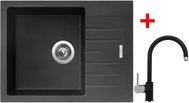 Sinks Perfecto 650 Pureblack + Vitalia GR - Kitchen Sink and Tap Set