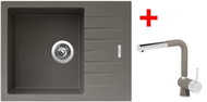 Sinks Perfecto 650 Truffle + Mix 3 P GR - Kitchen Sink and Tap Set