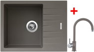Sinks Perfecto 650 Truffle + Vitalia GR - Kitchen Sink and Tap Set