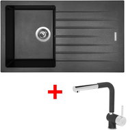 Sinks Perfecto 860 Metalblack + Mix 3 P GR - Kitchen Sink and Tap Set