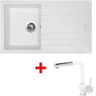 Sinks Perfecto 860 Milk + Mix 3 P GR - Kitchen Sink and Tap Set