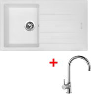 Sinks Perfecto 860 Milk + Vitalia - Kitchen Sink and Tap Set