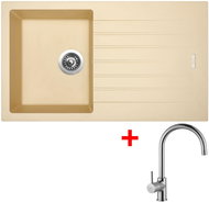 Sinks Perfecto 860 Sahara + Vitalia - Kitchen Sink and Tap Set