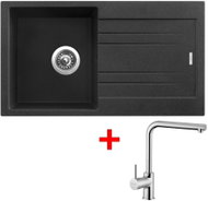 Sinks Rapid 780 Granblack + Elka - Kitchen Sink and Tap Set