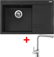 Sinks Rim 780 L Granblack + Elka - Kitchen Sink and Tap Set
