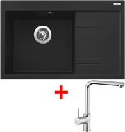 Sinks Rim 780 L Metalblack + Elka - Kitchen Sink and Tap Set