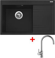 Sinks Rim 780 L Metalblack + Vitalia - Kitchen Sink and Tap Set