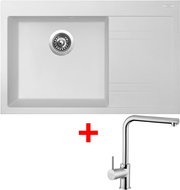 Sinks Rim 780 L Milk + Elka - Kitchen Sink and Tap Set