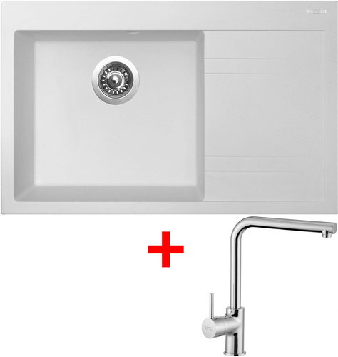 Sinks Rim 780 L Milk + Elka - Kitchen Sink and Tap Set - Main image
