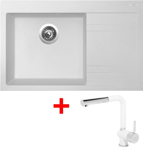 Sinks Rim 780 L Milk + Mix 3 P GR - Kitchen Sink and Tap Set - Main image