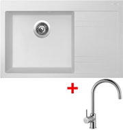 Sinks Rim 780 L Milk + Vitalia - Kitchen Sink and Tap Set