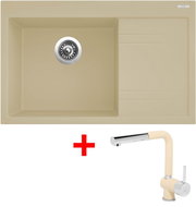 Sinks Rim 780 L Sahara + Mix 3 P GR - Kitchen Sink and Tap Set