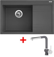 Sinks Rim 780 L Titanium + Mix 3 P GR - Kitchen Sink and Tap Set