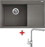Sinks Rim 780 L Truffle + Elka - Kitchen Sink and Tap Set